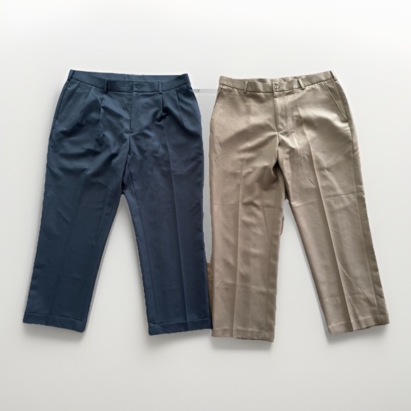 Lot Of 2 Van Heusen Classic Fit Pants - Mens 38X29 Grey, Brown - Picture 1 of 15